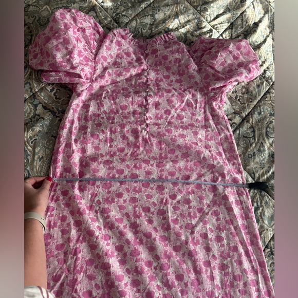 Tuckernuck Hyacinth House Pink and White Floral Mimi Midi Dress size large - Picture 10 of 12